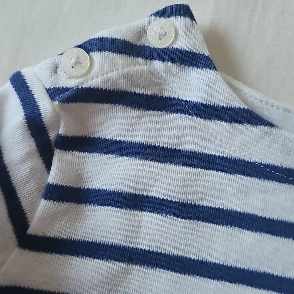 Ralph Lauren Navy White Striped Long Sleeve Tee